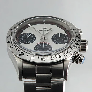 Часы 7750 из нержавеющей стали с водонепроницаемым циферблатом в виде панды, многофункциональный хронограф, Спортивные мужские механические часы для дайвинга