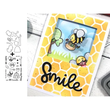 Штампы и штампы Laborious Bees 2020, штампы и штампы для вырезания Happy Bee для открыток для поделок из скрапбукинга своими руками